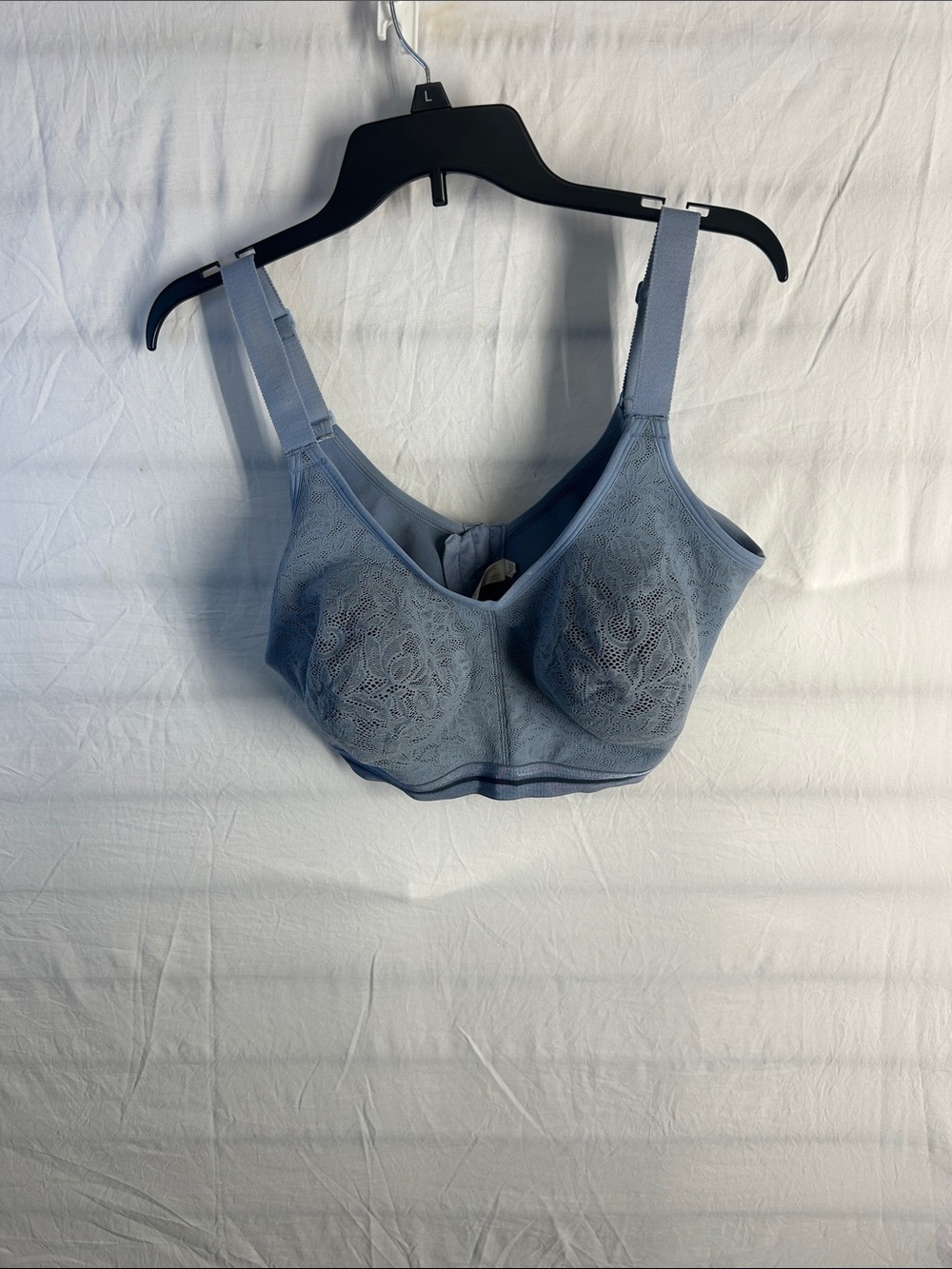Cacique Light Blue Lace Wireless Bra